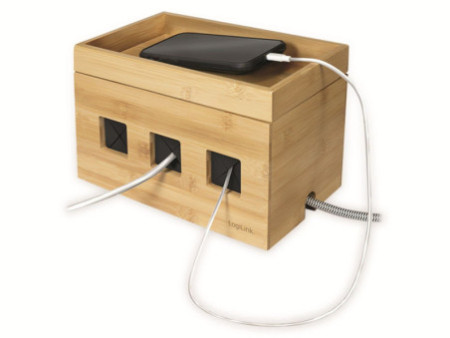 LogiLink Boîte à câbles, en bambou