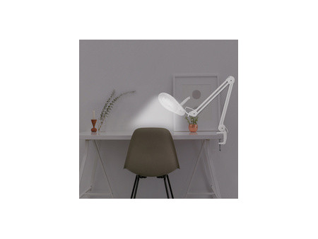 LogiLink Lampe loupe à LED, avec pince, blanc