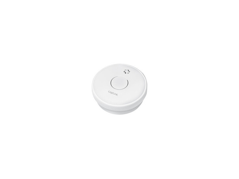 LogiLink Détecteur de fumée, pile zinc-carbone 9V incl,blanc