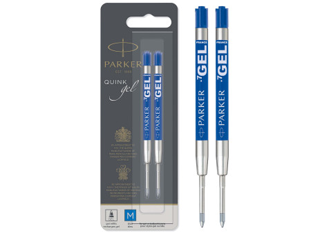 PARKER Recharge QUINK gel, tracé: M, blister de 2, bleu