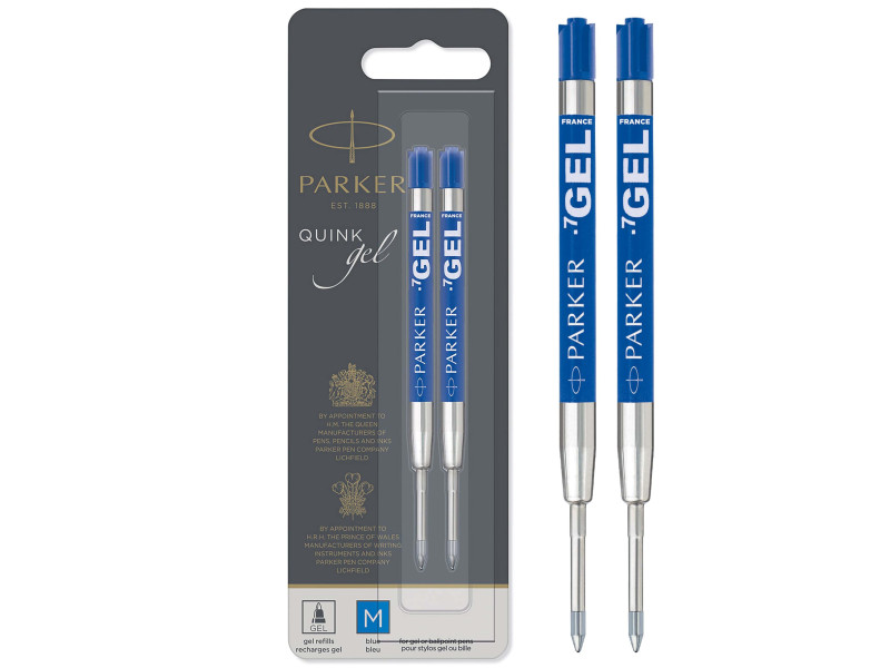 PARKER Recharge QUINK gel, tracé: M, blister de 2, bleu