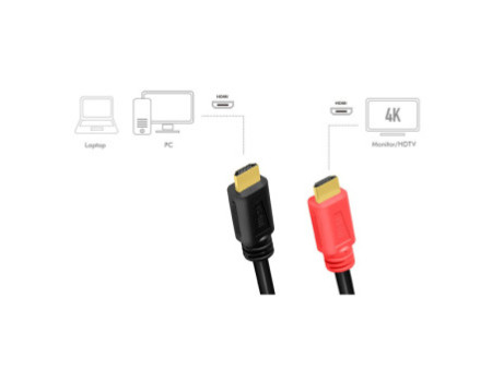 LogiLink Câble HDMI 2.0, fiche mâle A - mâle A, AMP, 10 m