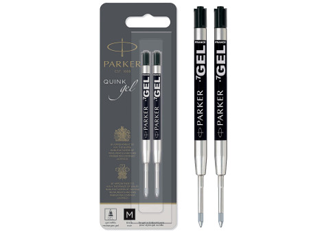 PARKER Recharge QUINK gel, tracé: M, blister de 2, noir