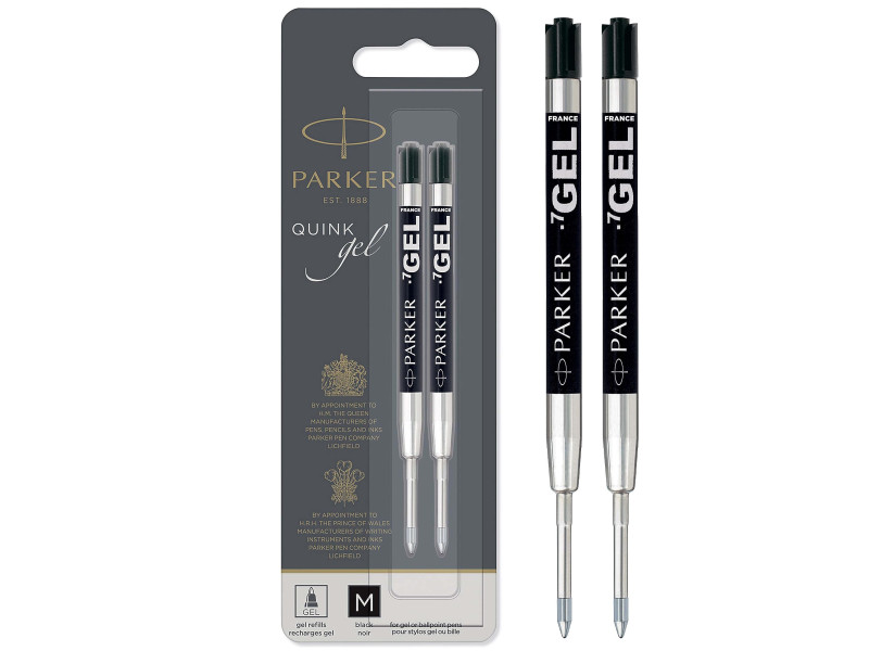 PARKER Recharge QUINK gel, tracé: M, blister de 2, noir