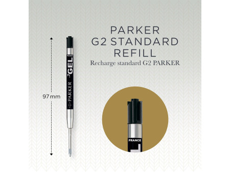 PARKER Recharge QUINK gel, tracé: M, blister de 2, noir