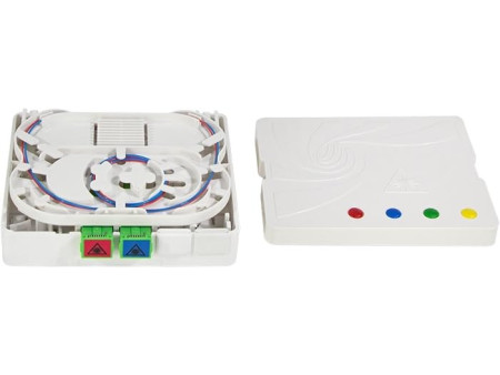 LogiLink Boîte d'épissure FTTH, 2x SC/APC, câble 50 m, blanc