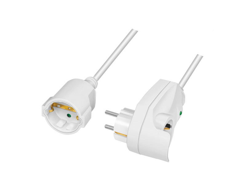 LogiLink Rallonge électrique avec prise de terre, 3 m, blanc