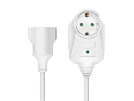 LogiLink Rallonge électrique avec prise de terre, 3 m, blanc
