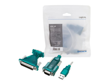 LogiLink Adaptateur USB 2.0 - RS232 9/25 broches + rallonge
