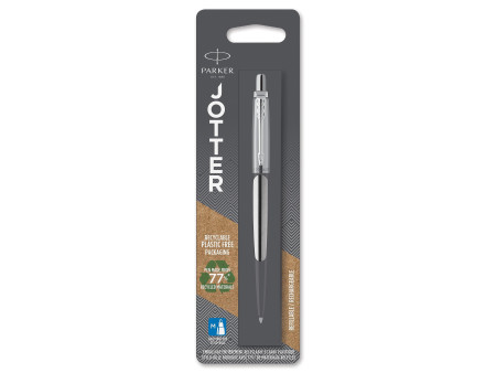 PARKER Stylo à bille JOTTER Acier C.T., carte blister