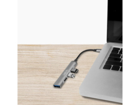 LogiLink Slim Hub USB 3.0, 4 ports, boîtier aluminium, gris