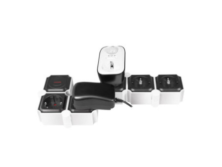 LogiLink Bloc multiprises flexible, 5 prises, noir/blanc