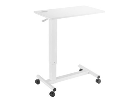 LogiLink Table de lit à roulettes à vérin à gaz, blanc