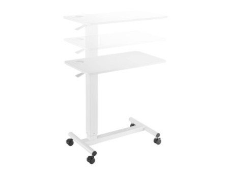 LogiLink Table de lit à roulettes à vérin à gaz, blanc