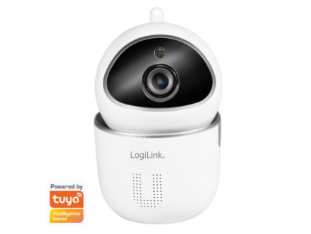 LogiLink Caméra IP Smart Wi-Fi, compatible Tuya, blanc