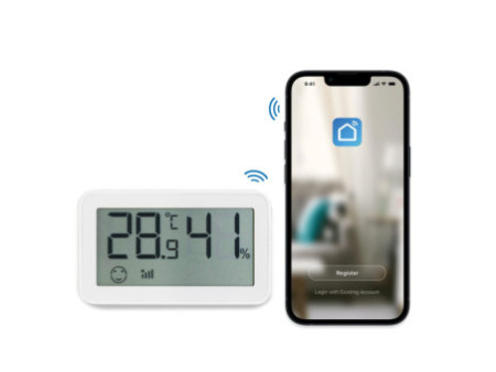 LogiLink Thermo-hygromètre Smart Wi-Fi, blanc