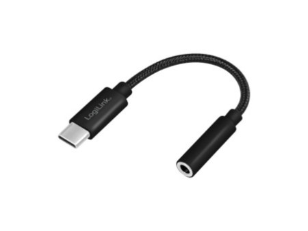 LogiLink Câble adaptateur USB-C - jack, 130 mm, noir