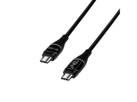 LogiLink Câble de chargement USB 2.0, C mâle - C mâle, 1,0 m