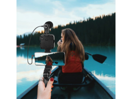 LogiLink Kit de vlogging avec lumière LED, avec microphone