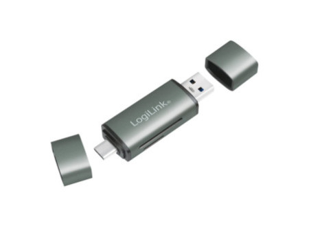 LogiLink Lecteur de cartes USB 3.2 Gen1, SD/micro SD, alu