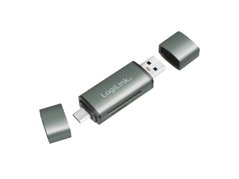 LogiLink Lecteur de cartes USB 3.2 Gen1, SD/micro SD, alu