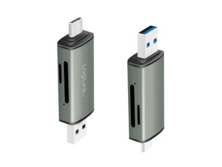 LogiLink Lecteur de cartes USB 3.2 Gen1, SD/micro SD, alu