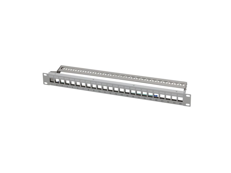 LogiLink Panneau de brassage 19' Keystone, 24 ports, gris