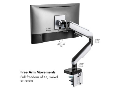 LogiLink Bras support pour écran gaming, noir/blanc