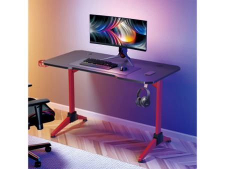 LogiLink Bureau de gaming avec éclairage RVB