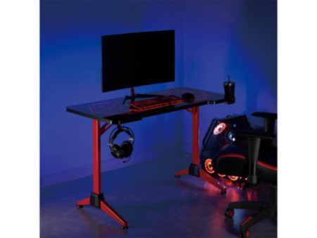 LogiLink Bureau de gaming avec motif alvéolaire géométrique