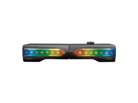 LogiLink Barre de son lumineuse mobile, noir