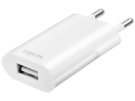 LogiLink Adaptateur de prise USB, 1x USB-A, 5 W, blanc