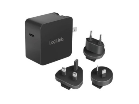 LogiLink Adaptateur de voyage USB, USB C, technologie GaN