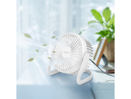 LogiLink Ventilateur de bureau USB, 30 dB, blanc