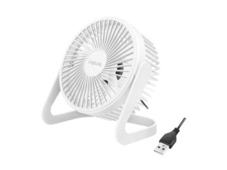 LogiLink Ventilateur de bureau USB, 40 dB, blanc