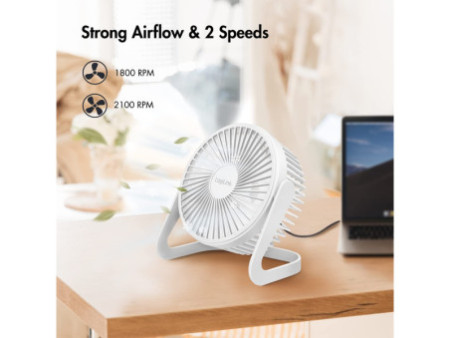 LogiLink Ventilateur de bureau USB, 40 dB, blanc