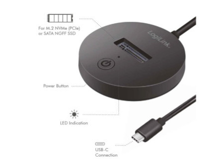 LogiLink Station d'accueil USB 3.2 gén. 2 pour disque dur