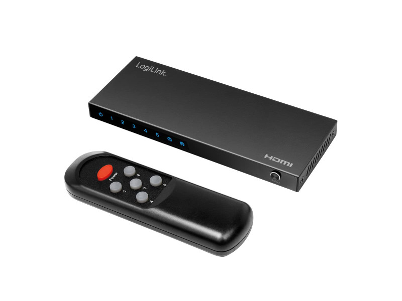 LogiLink 4K/60Hz Commutateur HDMI, 5 ports, noir