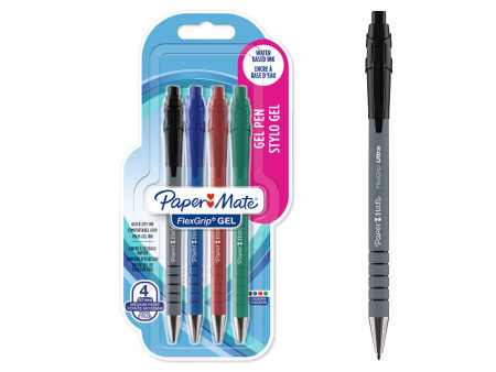 Paper:Mate Stylo encre gel FlexGrip GEL, blister de 4
