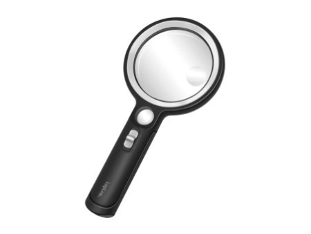 LogiLink Loupe avec manche, lampe UV & LED, rond, noir