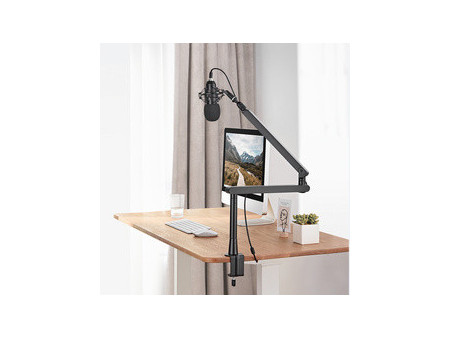 LogiLink Bras de microphone professionnel Boom, noir