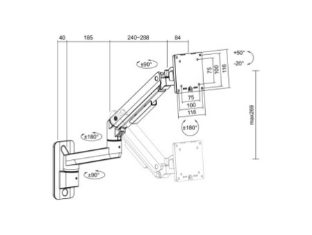 LogiLink Bras support pour écran pour montage mural