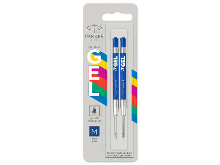 PARKER Recharge QUINK Gel ECO, tracé: M, blister de 2, bleu