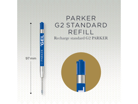 PARKER Recharge QUINK Gel ECO, tracé: M, blister de 2, bleu