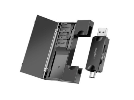 LogiLink Lecteur de cartes USB 3.2 Gen1, avec rangement