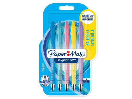 Paper:Mate Stylo à bille FlexGrip Ultra Pastel, blister de 5