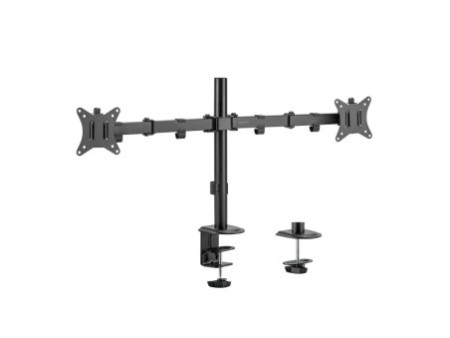 LogiLink Support double écran, longueur bras: 376 mm, noir