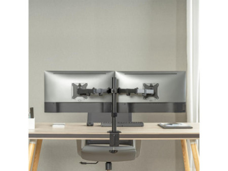LogiLink Support double écran, longueur bras: 376 mm, noir