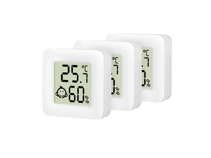 LogiLink Set d'hygro-thermomètres, 3 pièces, blanc