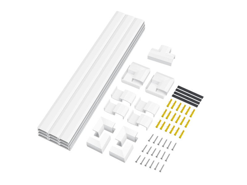 LogiLink Kit de goulottes pour installation murale, blanc